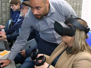 People Using Virtual Reality Headset